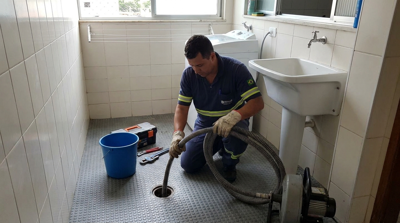 Desobstrução na Cozinha na CECAP, Piracicaba‑SP